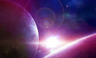 Space planet stars horizon light - planet free wallpaper for desktop
