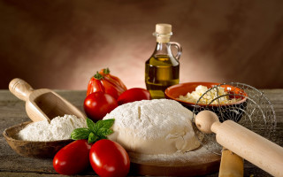 Table bowl cheese tomatoes oliveoil - free sports wallpaper