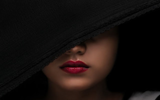 Woman redlipstick blackhat cloth portrait - noir free wallpaper