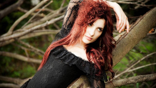 Redhair forest gothic portrait branch - a tree branch in a forest free wallpaper