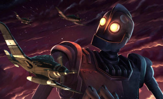 Robot light planet plane sky - aaron jasinski free wallpaper