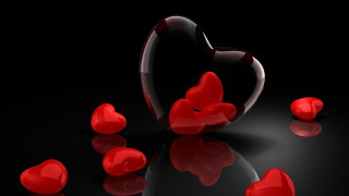 Heart reflections romantic love 3d 2 - red heart free wallpaper