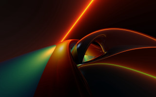 Bright orange green object red - center free wallpaper