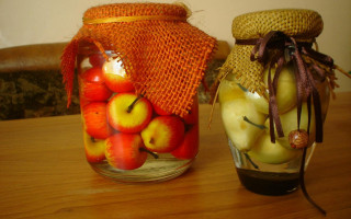 Apples jar burlapped bag autumn - free autumn wallpaper