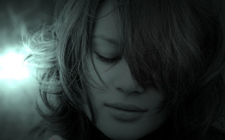 Woman blowing hair dark room - adobe lightroom free wallpaper