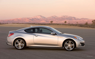 Silver sports car mountains sunset 2 - a silver sports car free wallpaper