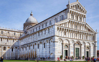 Romanesque clock tower cityscape boys - cimabue free wallpaper