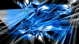 Blue abstract black white lines - crystal cubism free wallpaper
