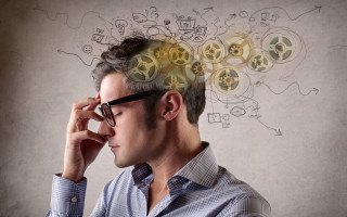 Man glasses gear clock cybernetics - glass free wallpaper for desktop