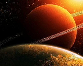 Solar system two planets star 4 - solar free wallpaper