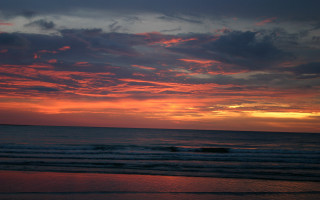 Sunset ocean surfer clouds beach 2 - free sunset wallpaper
