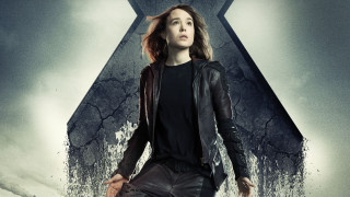 Woman leather jacket standing sci - fi character free wallpaper