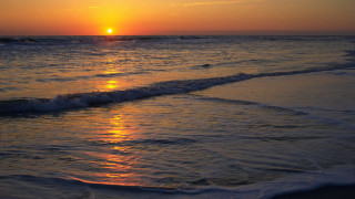 Sunset ocean waves beach person 9 - wave free wallpaper for desktop