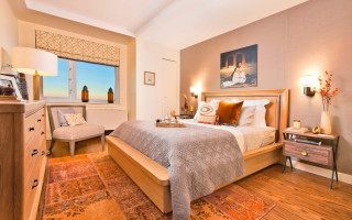 Bedroom ocean view EnguerrandQuarton warm - and a window free wallpaper