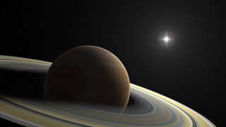 Saturn star foreground white dot - a distant object in the foreground free wallpaper