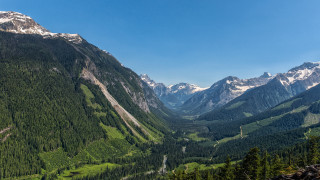 Valley mountain range blue sky - a valley free wallpaper