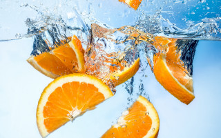 Orange drop water ice glass - ice free wallpaper
