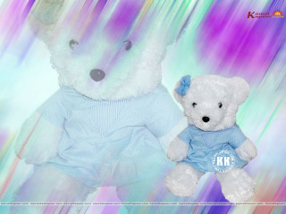 Two stuffed animals rainbow polar - a white teddy bear free wallpaper