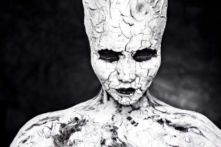 Man mask darkroom marble sculpture - a white mask free wallpaper