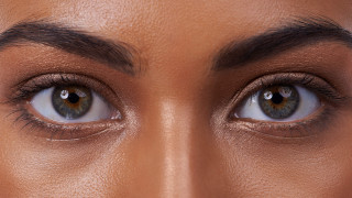 Womans eyes brown nose ring - realistic eye free wallpaper