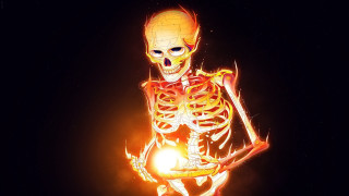 Skeleton glowing arm head vanitas 2 - a skeleton free wallpaper