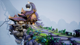 Futuristic house moon garden cliff - a cliff side free wallpaper