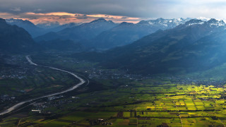 Valley river mountains sunset heidelberg - free spring wallpaper