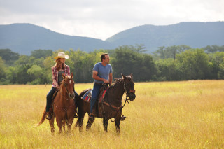 Horse riding couple mountains field - ancell stronach free wallpaper