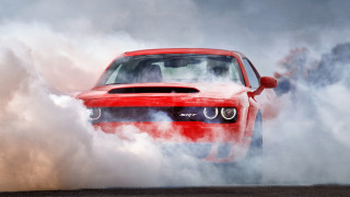 Red car smoke hood cloud - hood free wallpaper