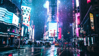 Neon rainy cityscape futurism matte - rainy free wallpaper