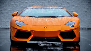 Orange sports car parking lot 7 - nice looking orange sports car free wallpaper