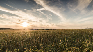 Sunset mountainous horizon cloudy sky - anamorphic len free wallpaper
