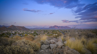 Desert dirt road mountains sunset - the desert free wallpaper