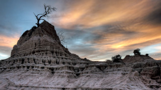 Tree mountain sunset sky lake - a colorful sky in the background free wallpaper