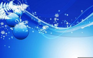 Blue christmas background snowflakes baubles 2 - computer art free wallpaper for desktop