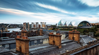 City skyline bridge building beach - andrew geddes free wallpaper