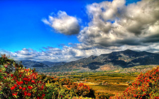 Scenic valley mountains clouds autumn 2 - scenic free wallpaper