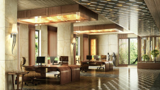 Large room tables chairs windows - table free wallpaper