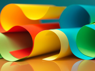 Colorful tubes table blue background - paper texture free wallpaper for desktop