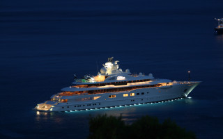 Large white boat night water - a boat in the background and a boat free wallpaper