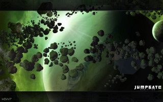 Space station rocks planets green - a white star free wallpaper