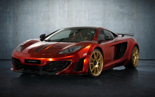 Red sports car gold rims 7 - a garage area free wallpaper