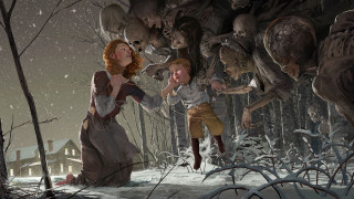 Snowy forest creepy creatures fantasy - chris rahn free wallpaper