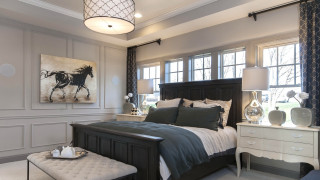 Bedroom large bed painting bench - the wall above free wallpaper