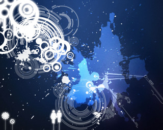 Blue white abstract background circles 2 - circle free wallpaper