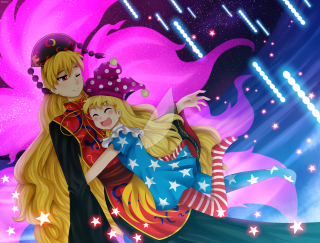 Cartoon girl hugging girl crown - a crown free wallpaper