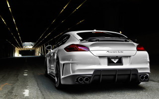 White car tunnel night lights 2 - a white car free wallpaper