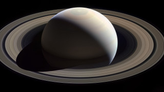 Saturn white ring black background 2 - free space wallpaper for desktop