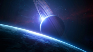 Planet rings distant object milky - a planet free wallpaper