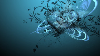 Heart vines leaves blue gothic - vine free wallpaper for desktop